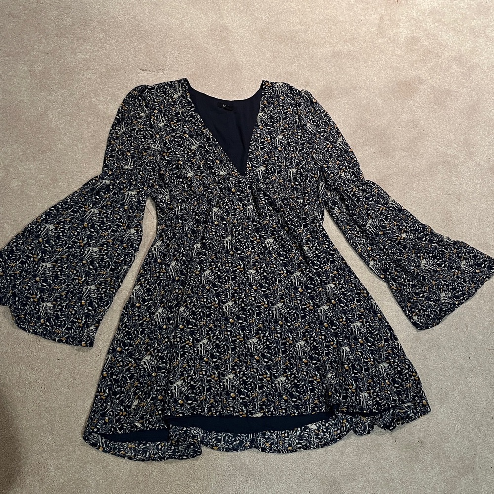 Large Lucca floral bell sleeve dress